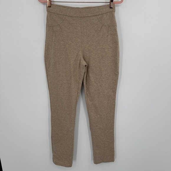 Susan Graver Weekend Pants Womens XS Taupe Heather Pull-On Stretch Slim Leg - Picture 4 of 11